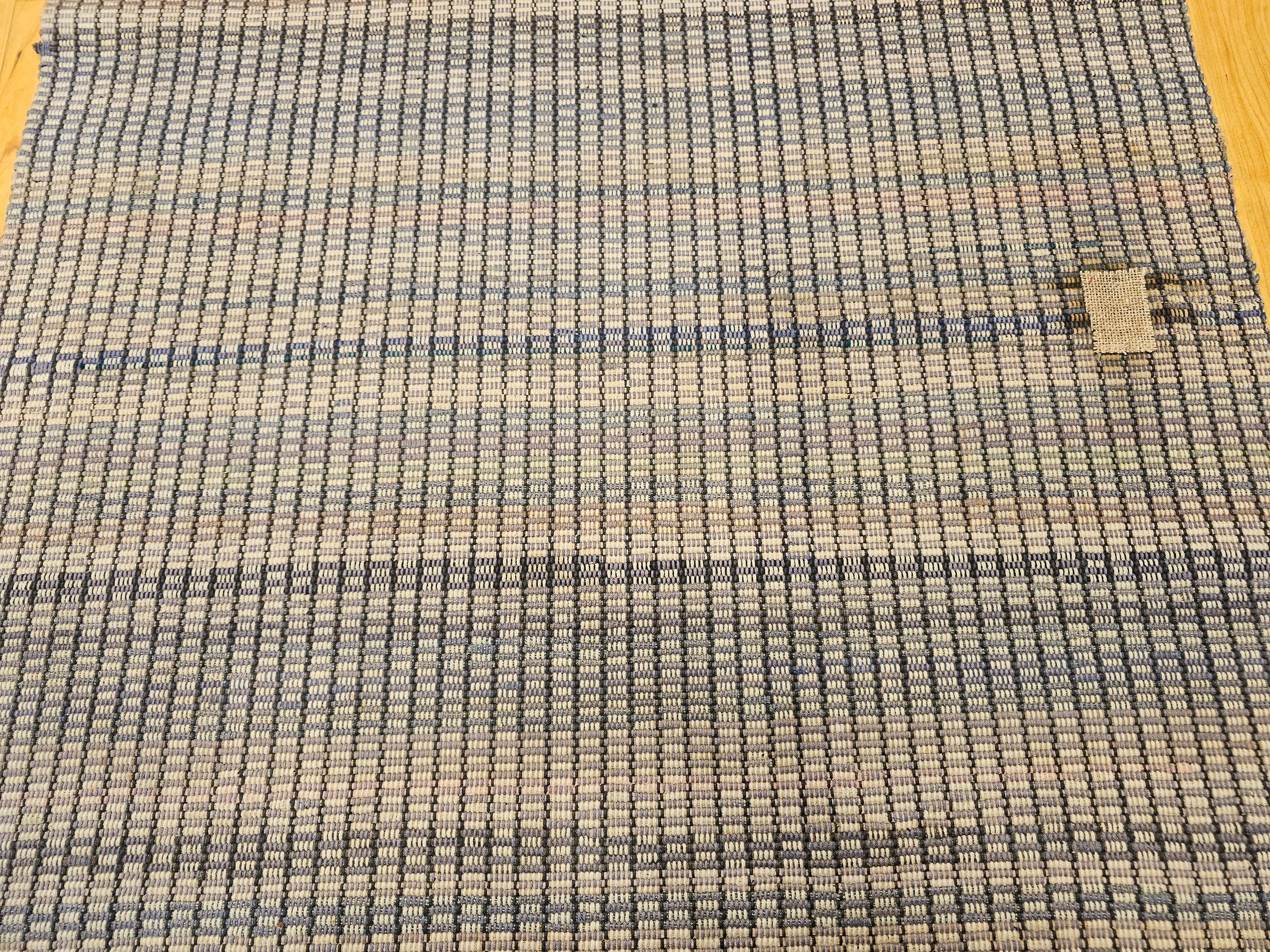 Wool Vintage American Amish Rag Runner For Sale