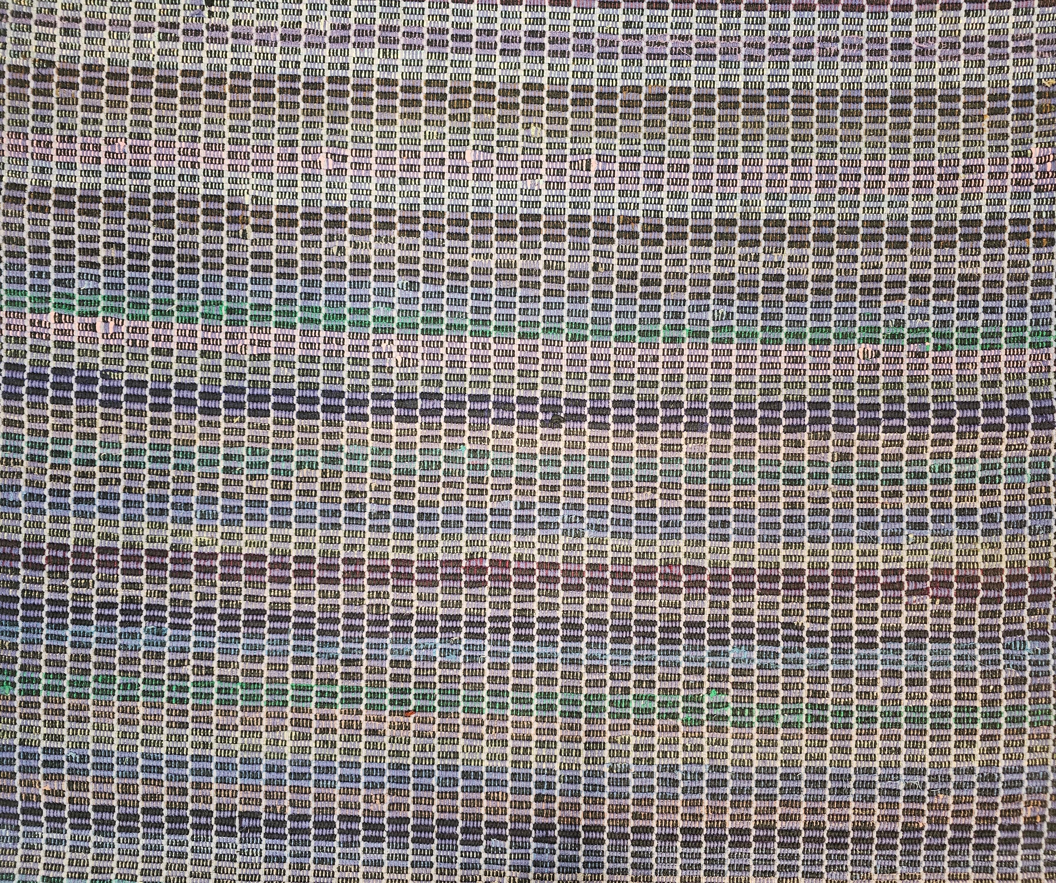 Wool Vintage American Amish Rag Runner For Sale