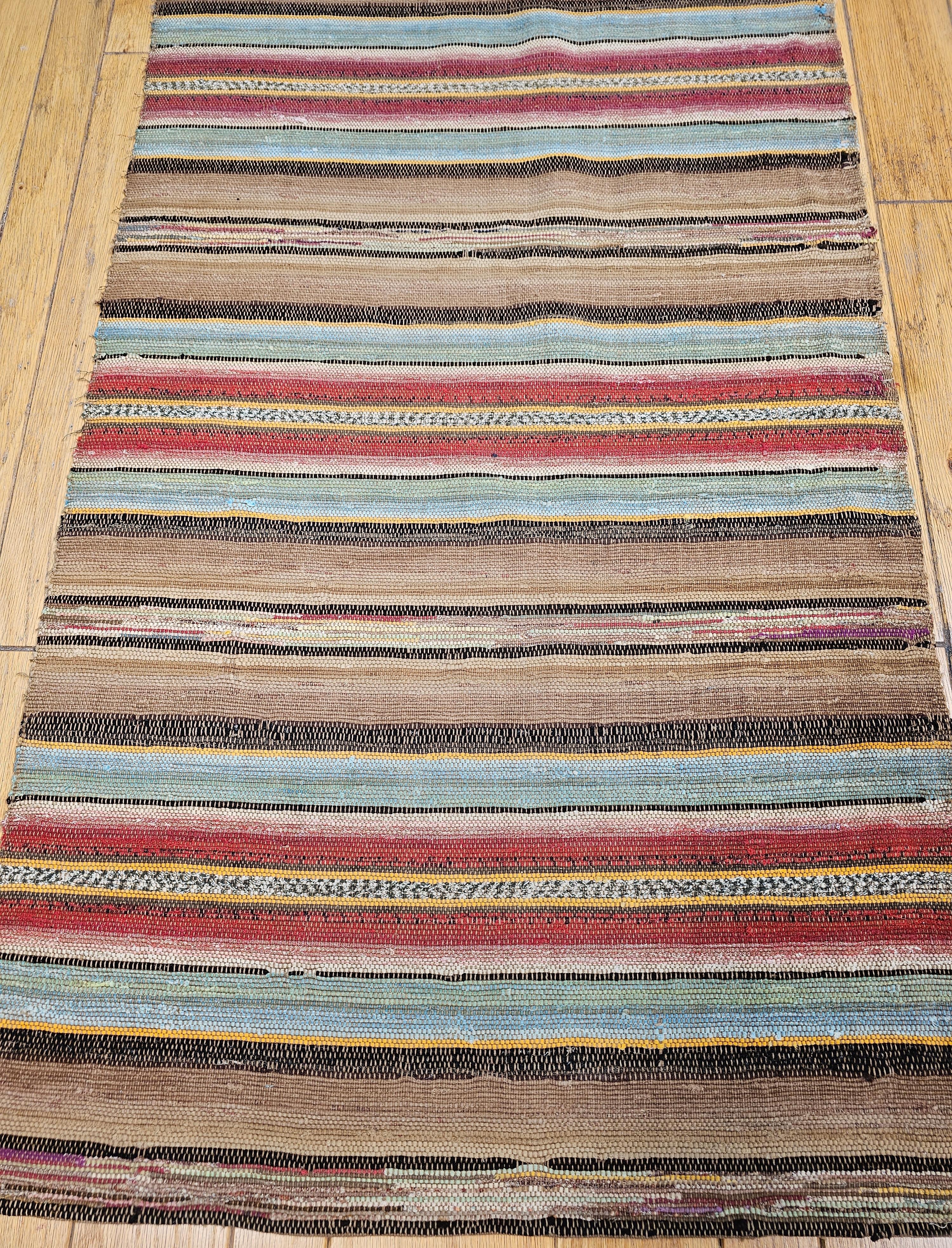 Vintage American Amish Rag Runner For Sale 1