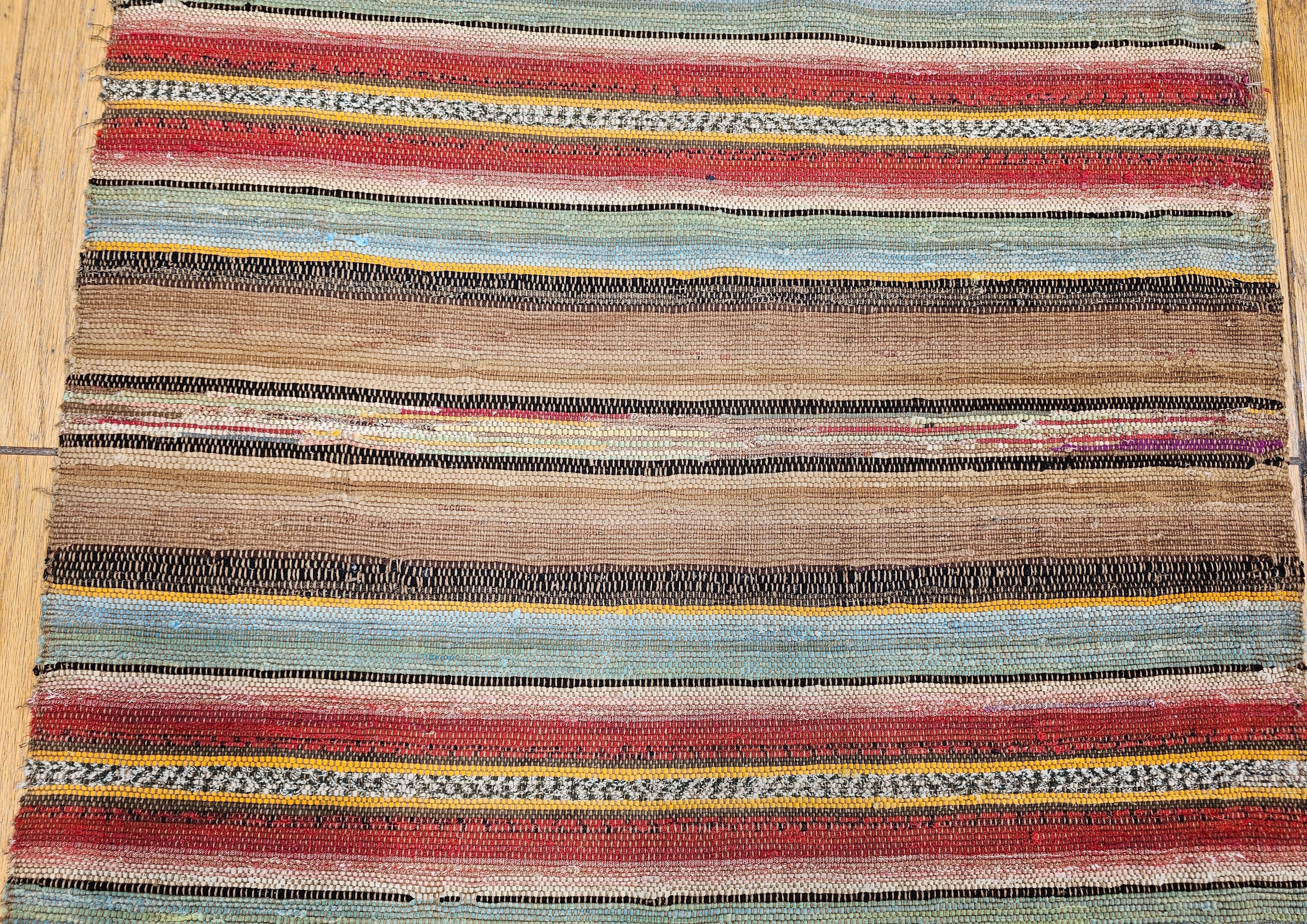 Vintage American Amish Rag Runner For Sale 2
