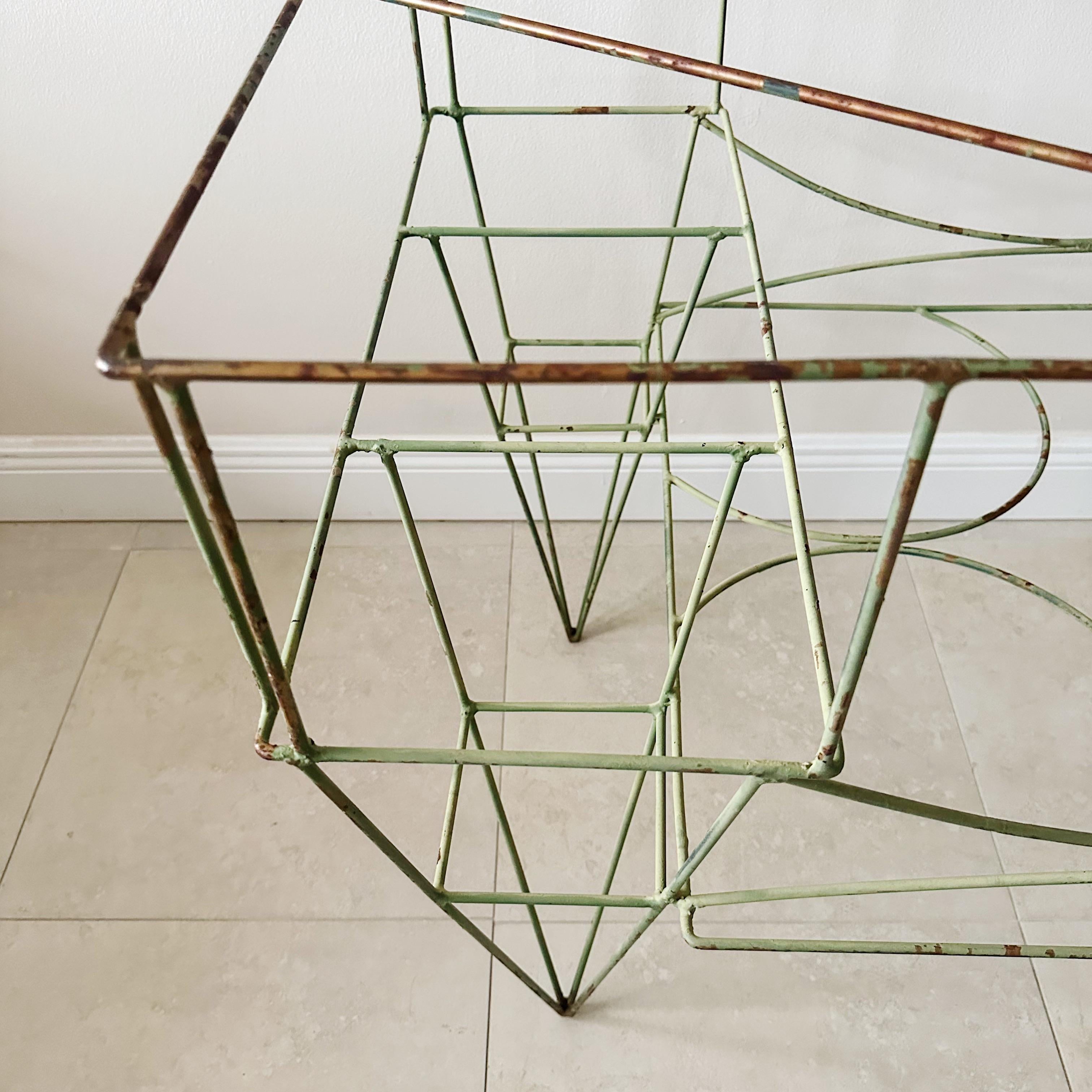 Mid-20th Century Vintage American Architectural Wire Metal Garden Table For Sale