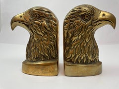 Vintage American Bald Eagle Brass Bookends a Pair