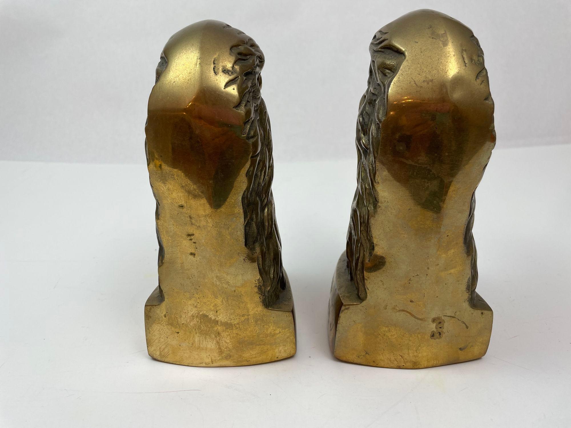 Vintage American Bald Eagle Brass Bookends a Pair For Sale 3