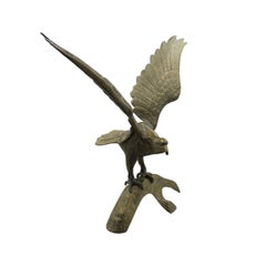 Vintage "American Bald Eagle Upon Landing" Brass Sculpture, circa 1960s