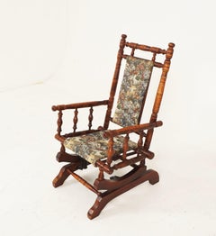 Vintage American Beechwood Child's Platform Rocking Chair, Scotland 1970, H192