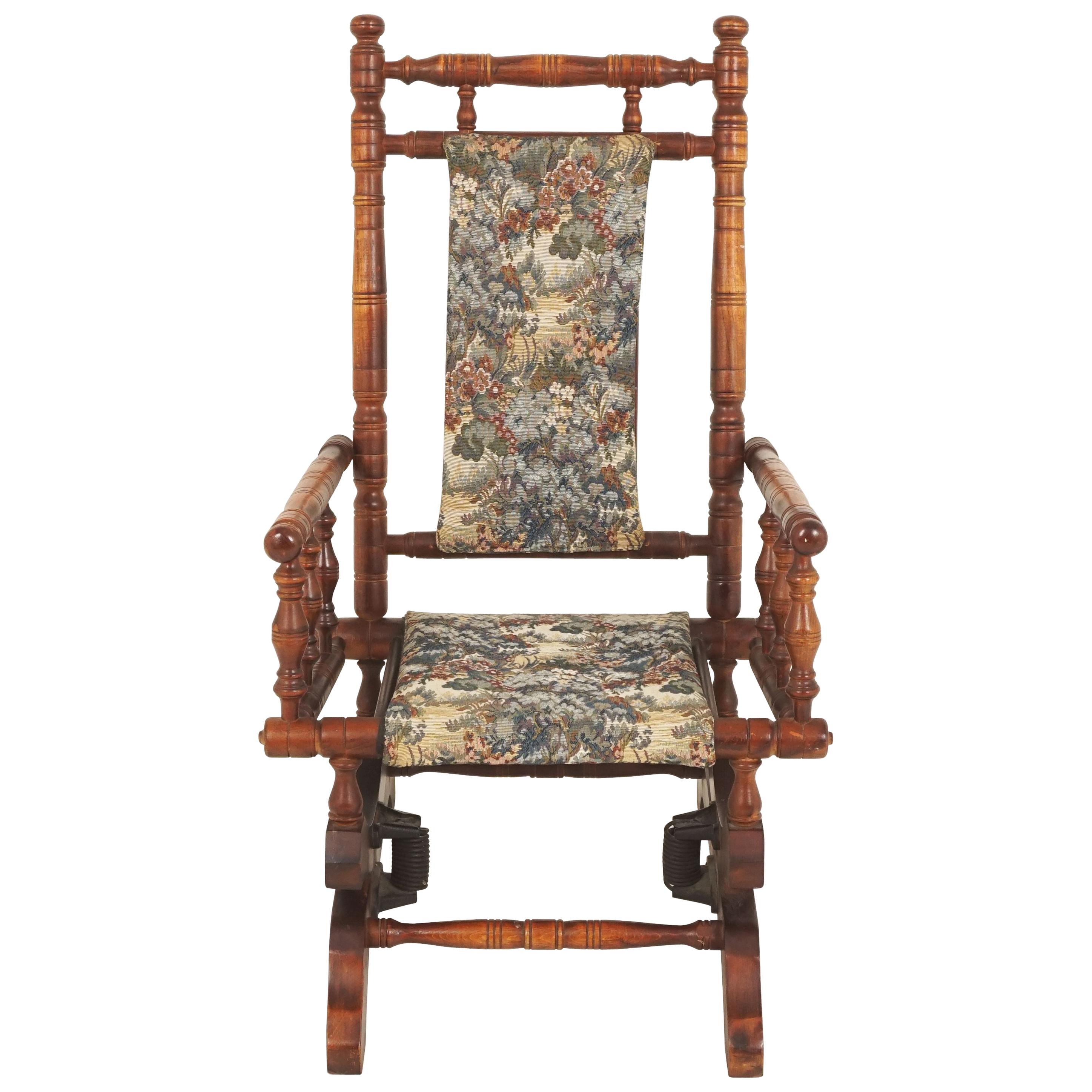 Victorian Platform Rocker with Foot Rest, circa 1890  Vintage rocking chair,  Rocking chair, Antique rocking chairs