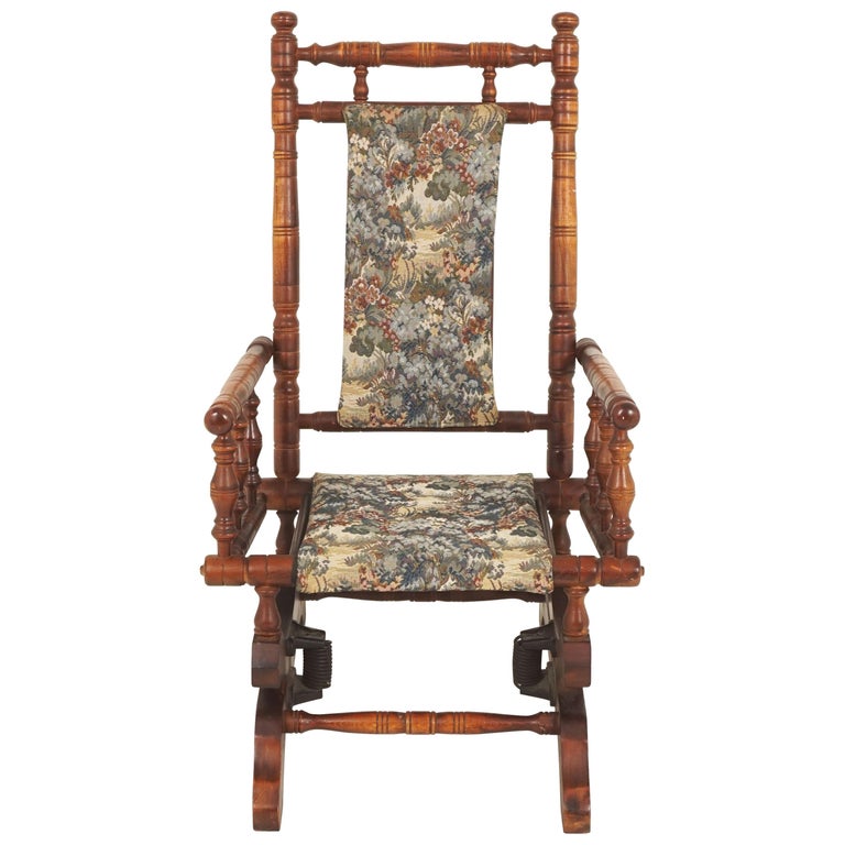 Vintage American Beechwood Child's Platform Rocking Chair, Scotland ...