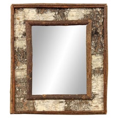 Vintage American Birch Bark Framed Mirror