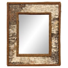 Vintage American Birch Bark Framed Mirror