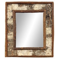 Vintage American Birch Bark Framed Mirror