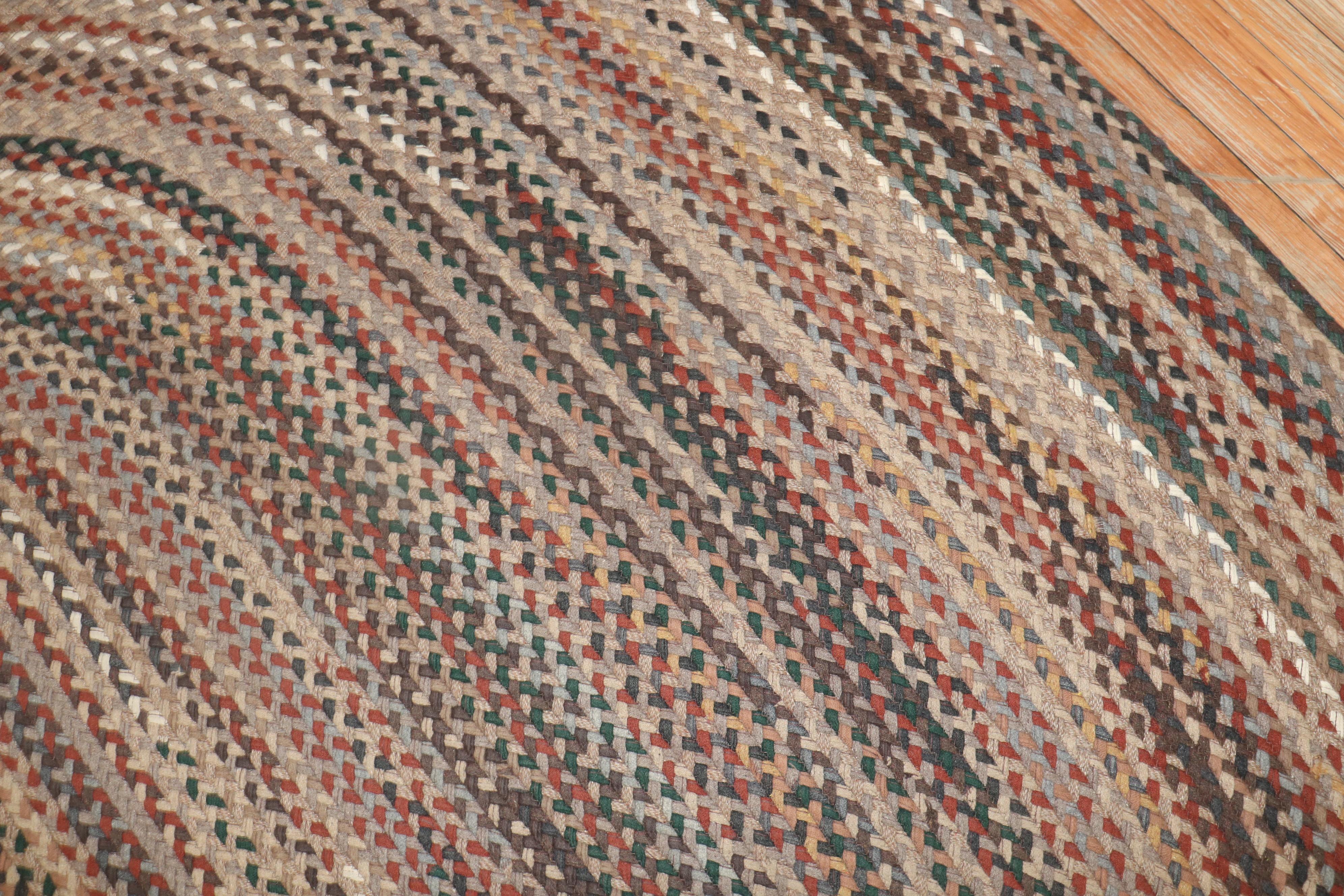 Wool Vintage American Braid Carpet For Sale
