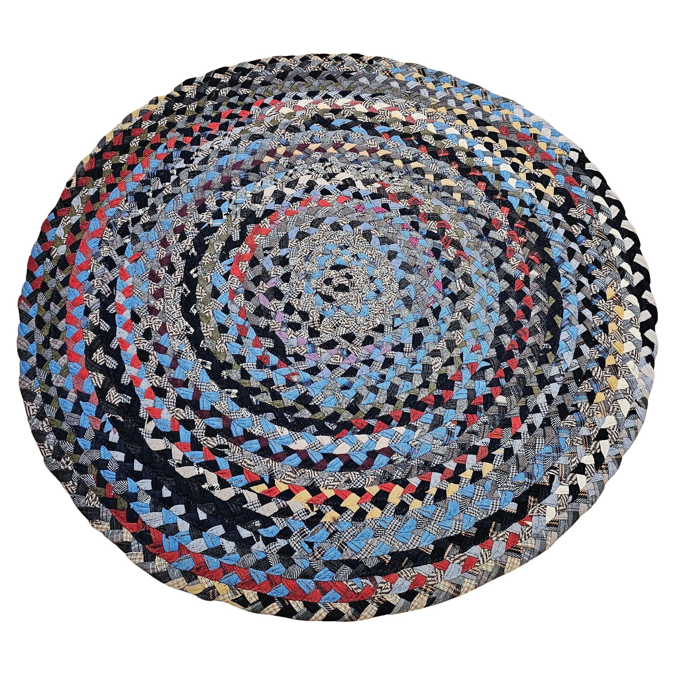 Vintage American Braided Round Rug