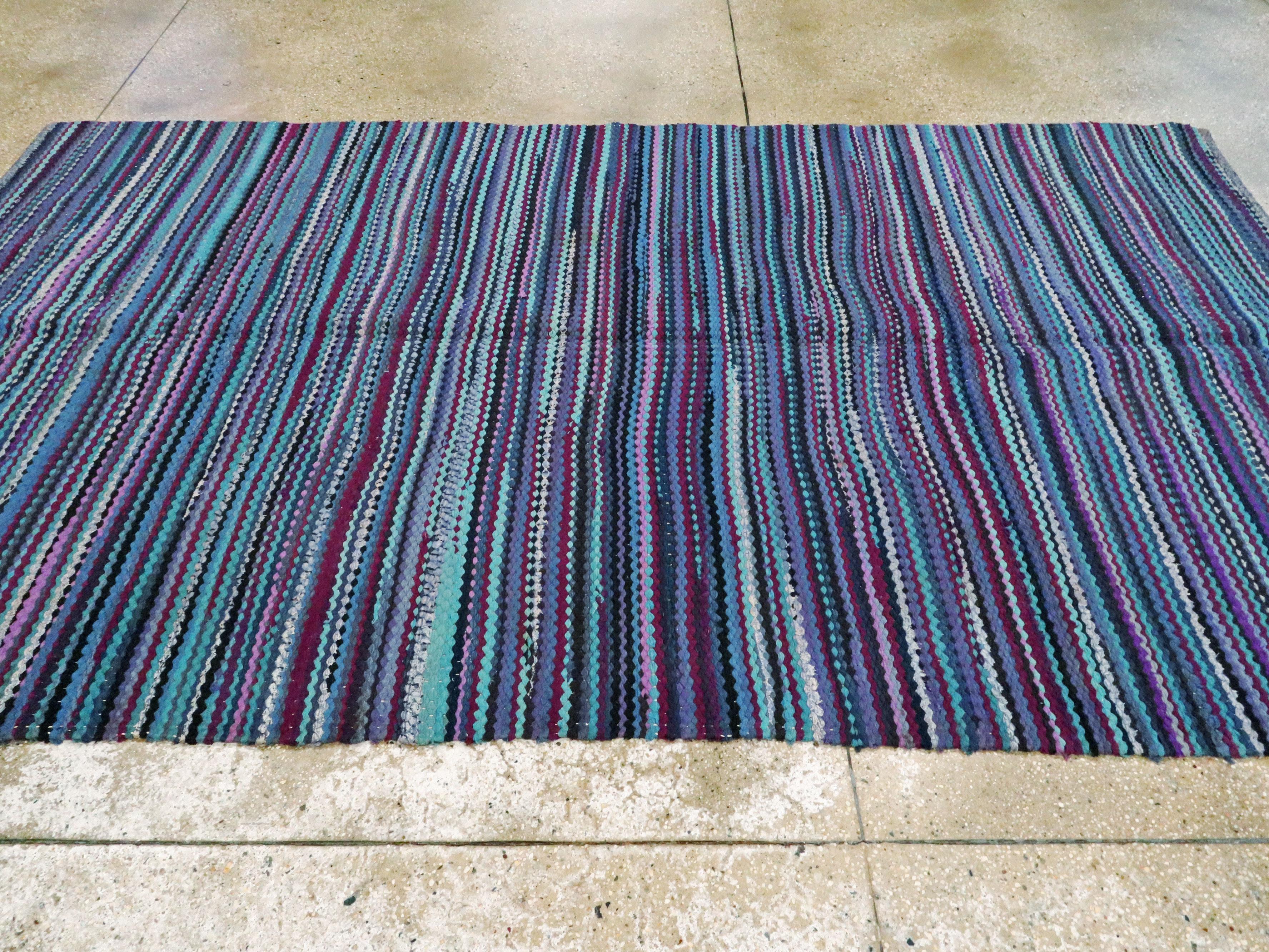 Alfombra trenzada americana vintage en venta 4