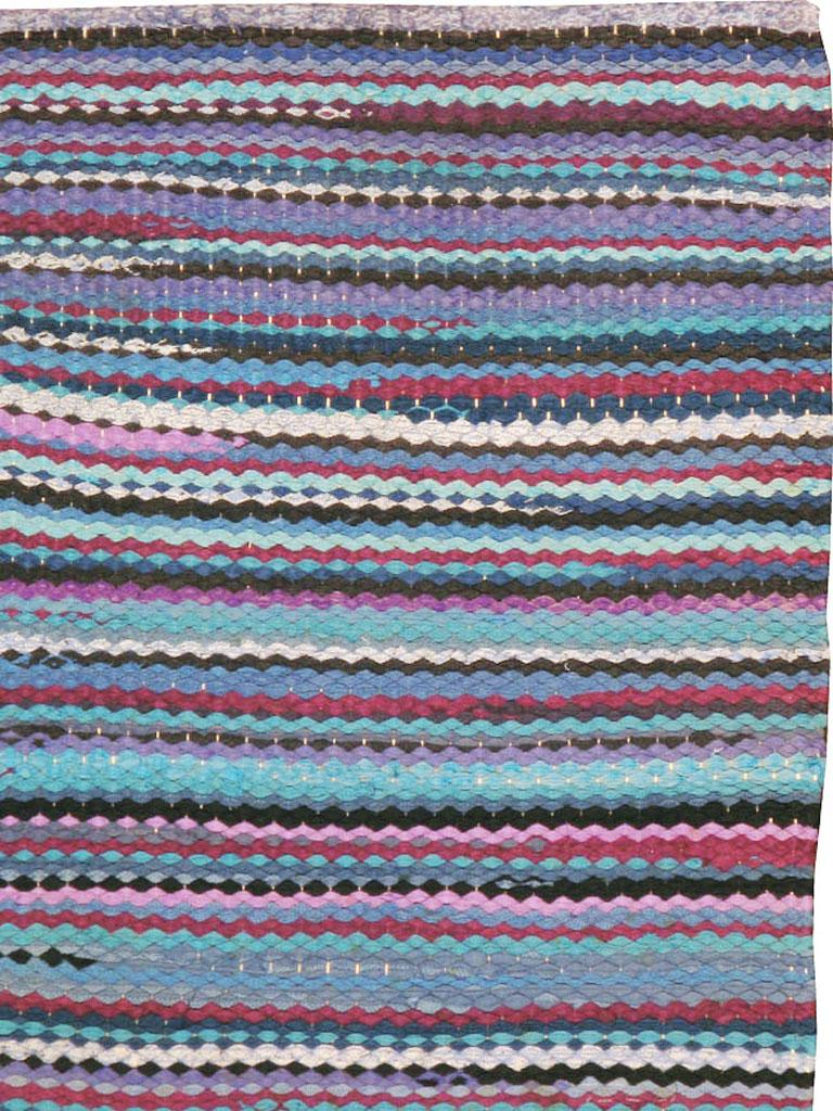 20th Century Vintage American Braided Rug For Sale