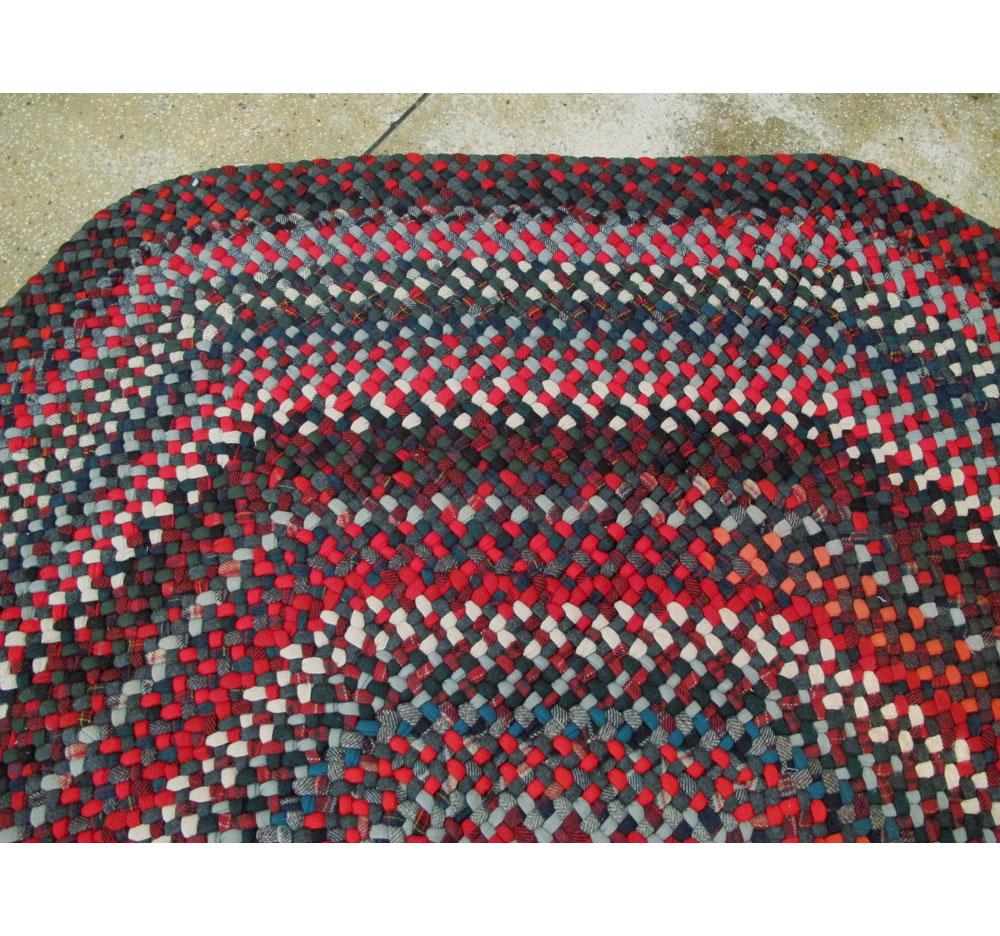 Vintage American Braided Rug In Good Condition For Sale In New York, NY