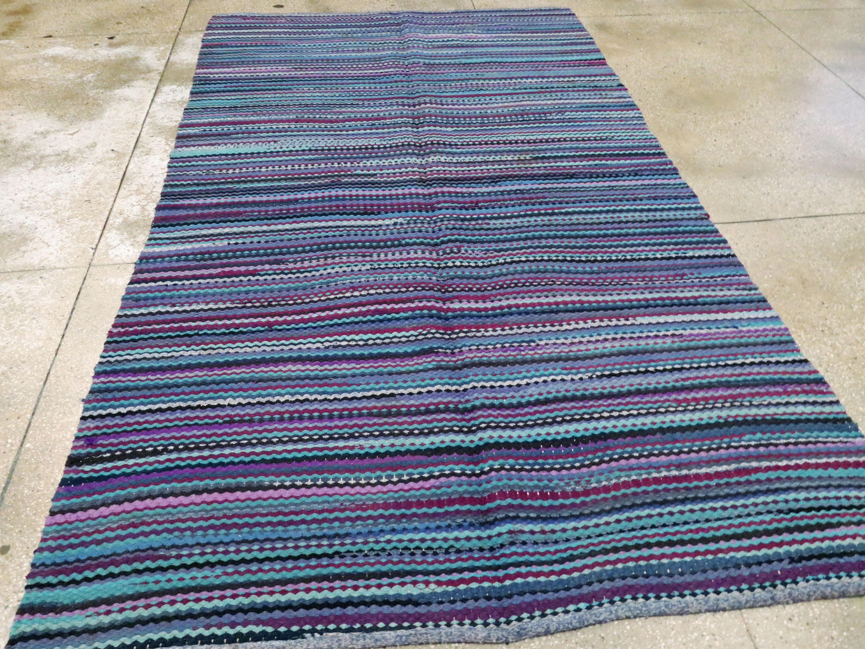 Vintage American Braided Rug For Sale 1