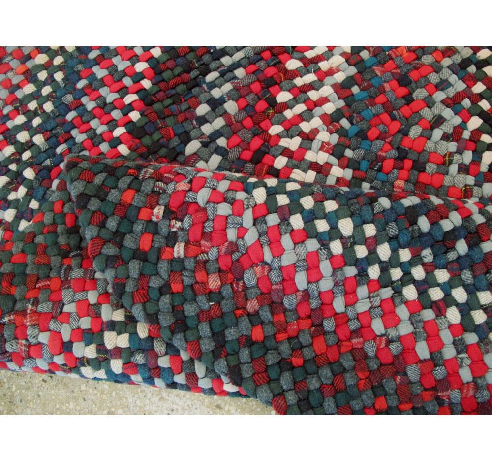 Vintage American Braided Rug For Sale 1