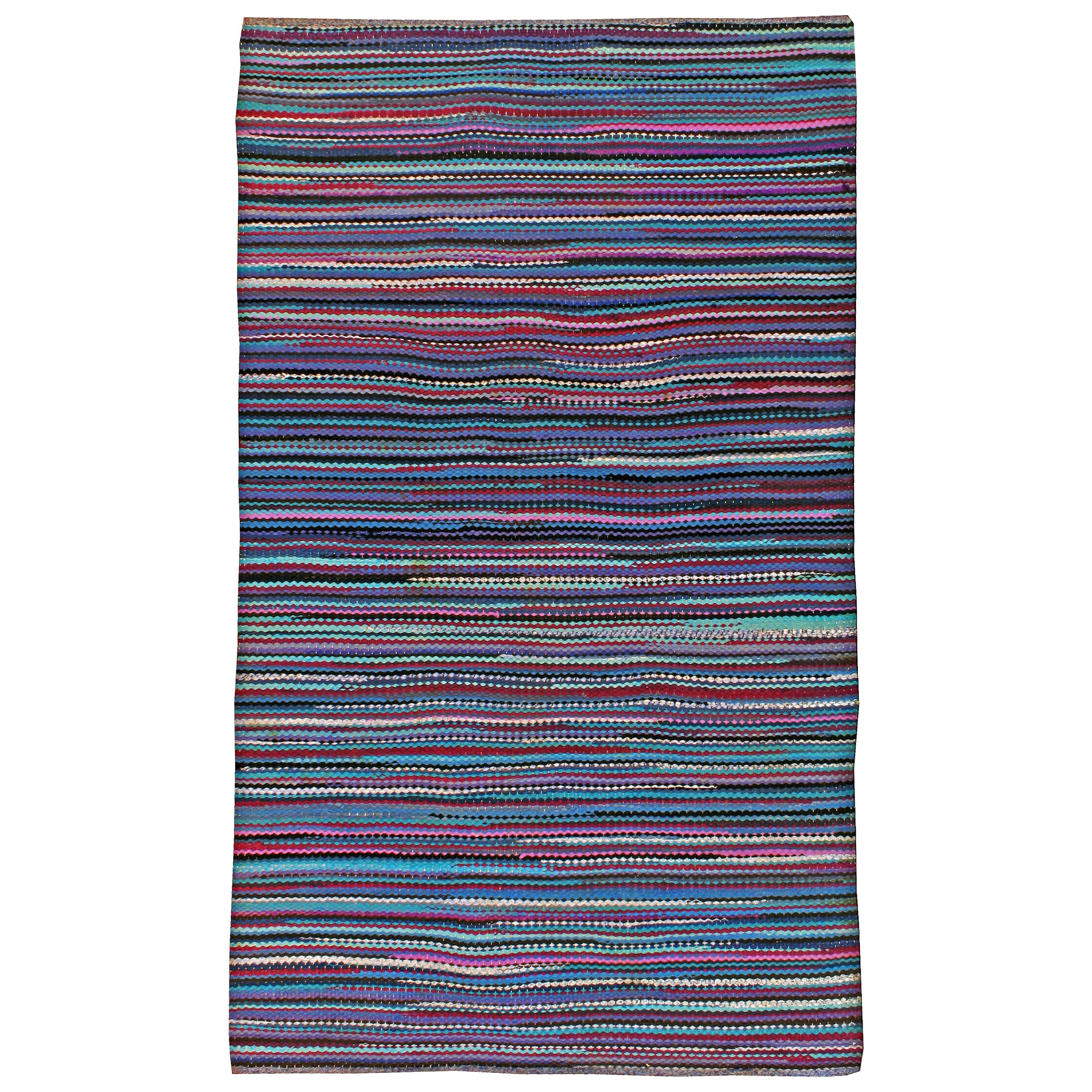 Wonderful and Colorful Room SIze Wool Braided Rug at 1stDibs