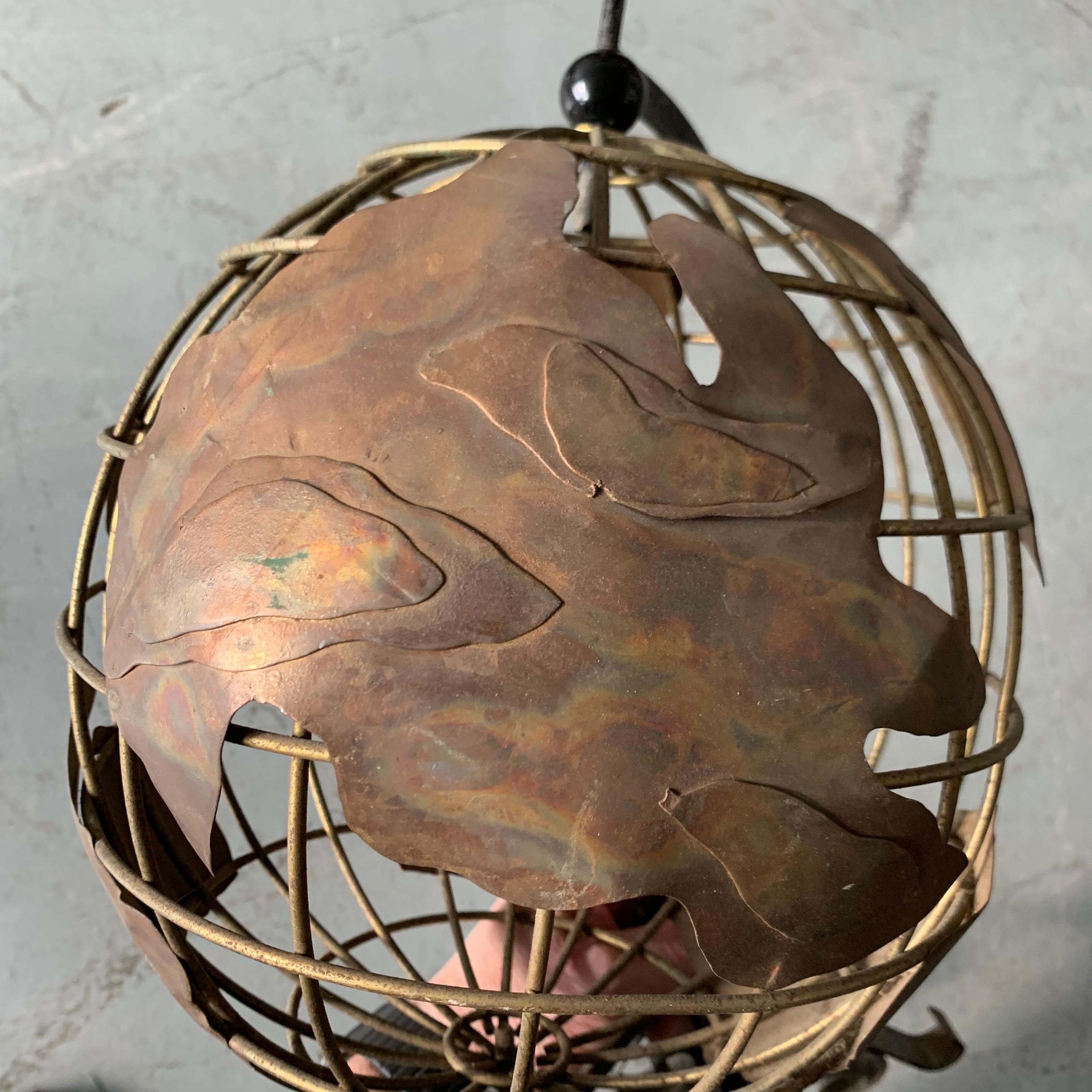 Vintage American Brass and Iron Table Globe 6