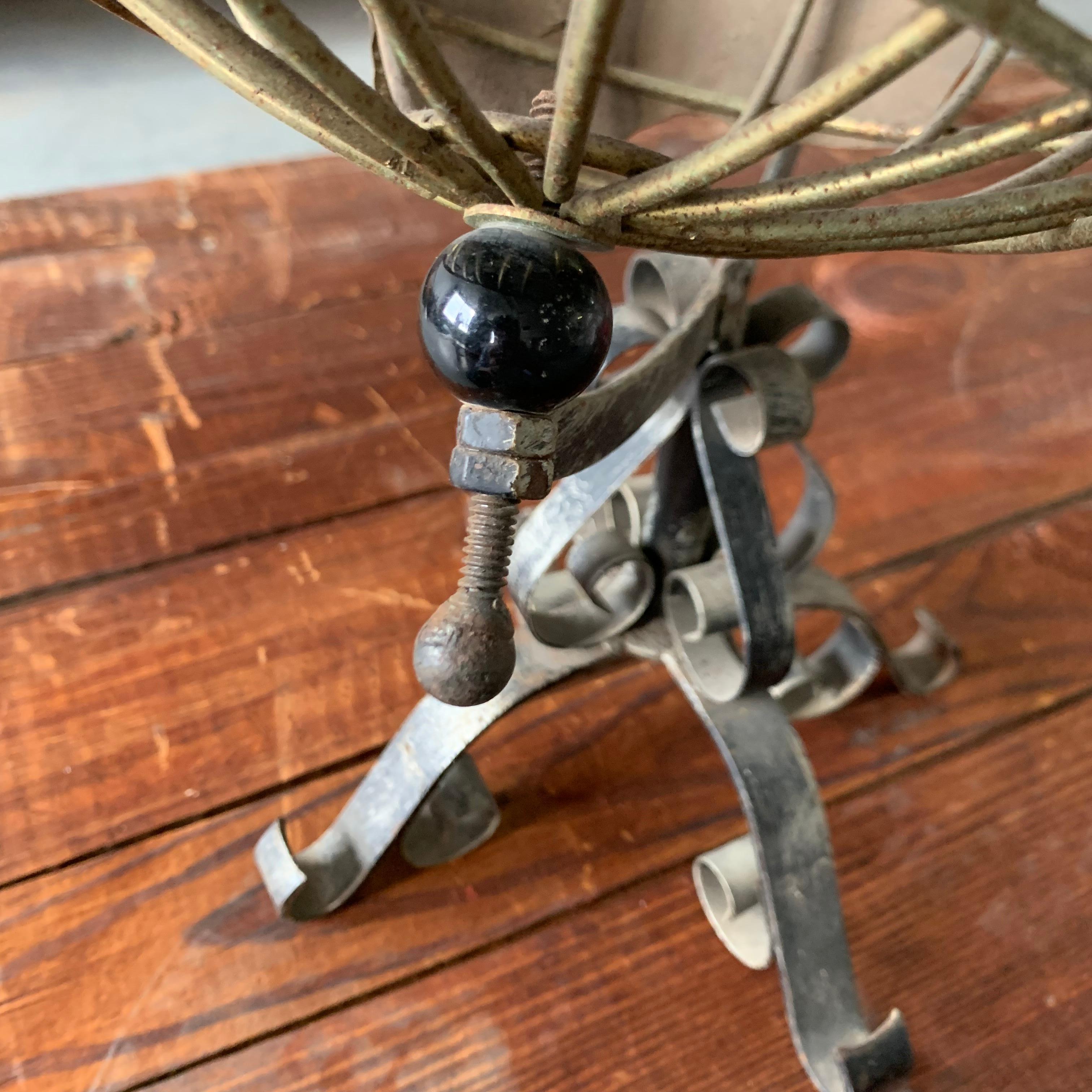 Vintage American Brass and Iron Table Globe 1