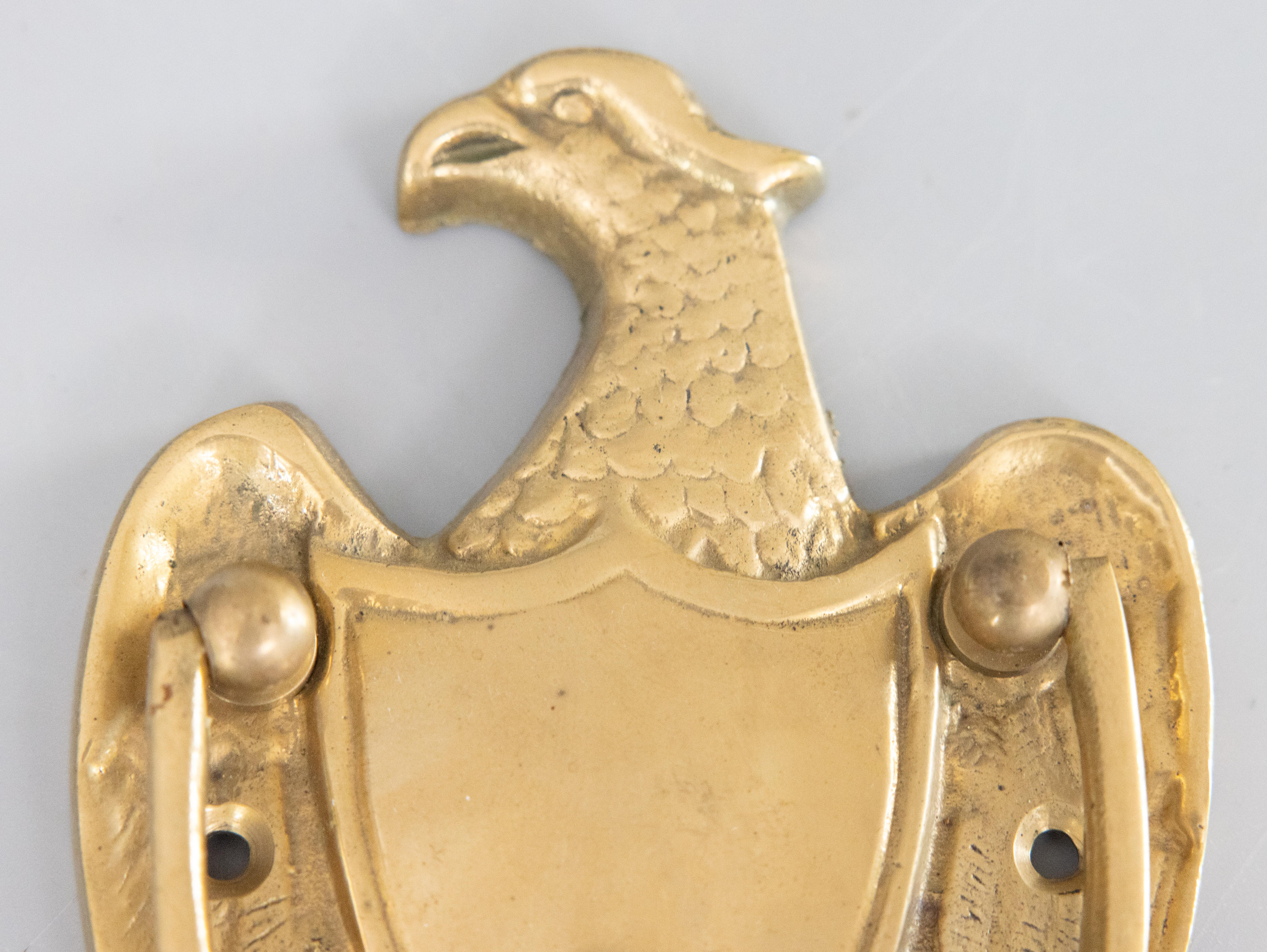 20th Century Vintage American Brass Federal Eagle Door Knocker For Sale