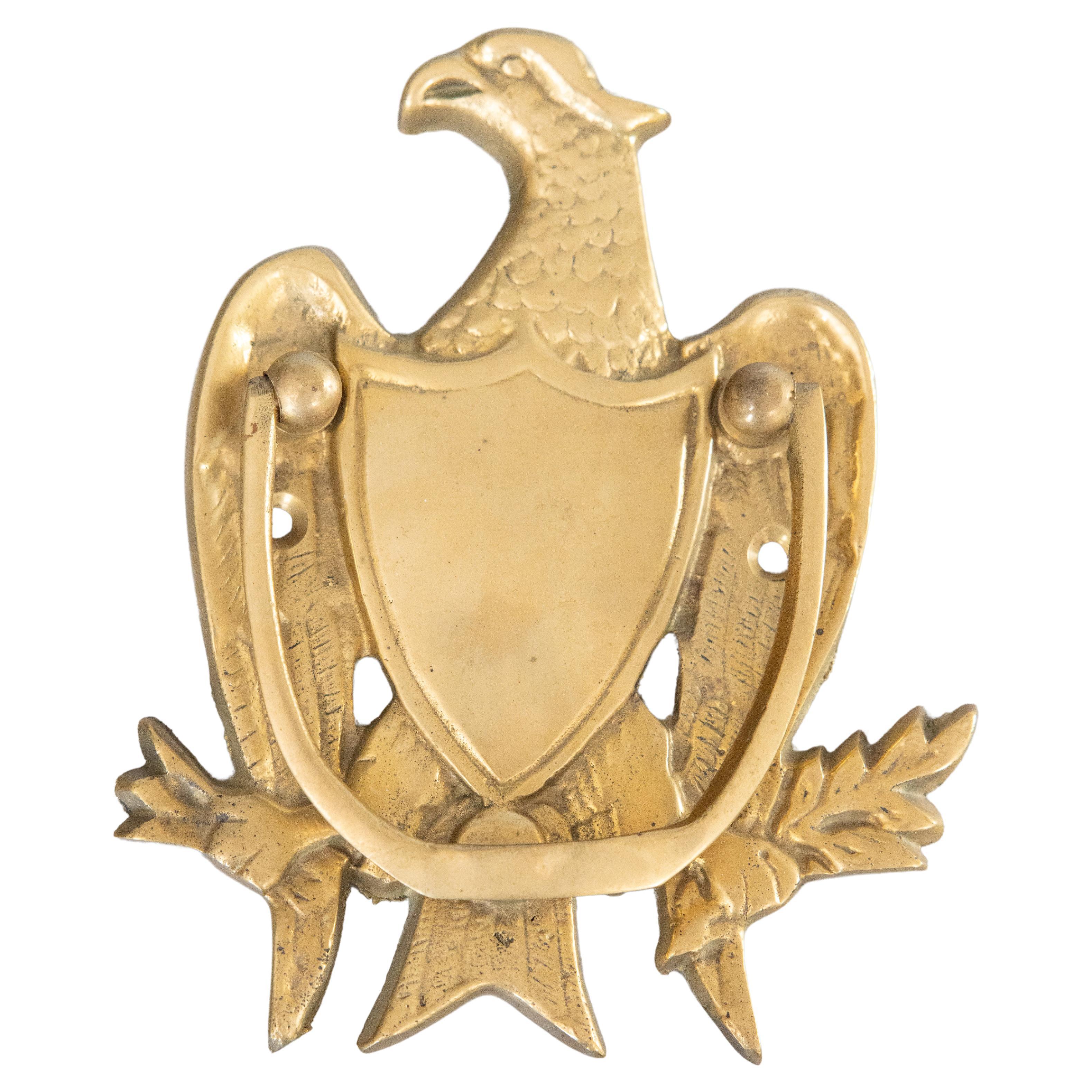 Vintage American Brass Federal Eagle Door Knocker For Sale