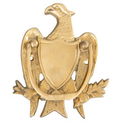 Knocker de porte fédéral américain vintage en laiton avec aigle