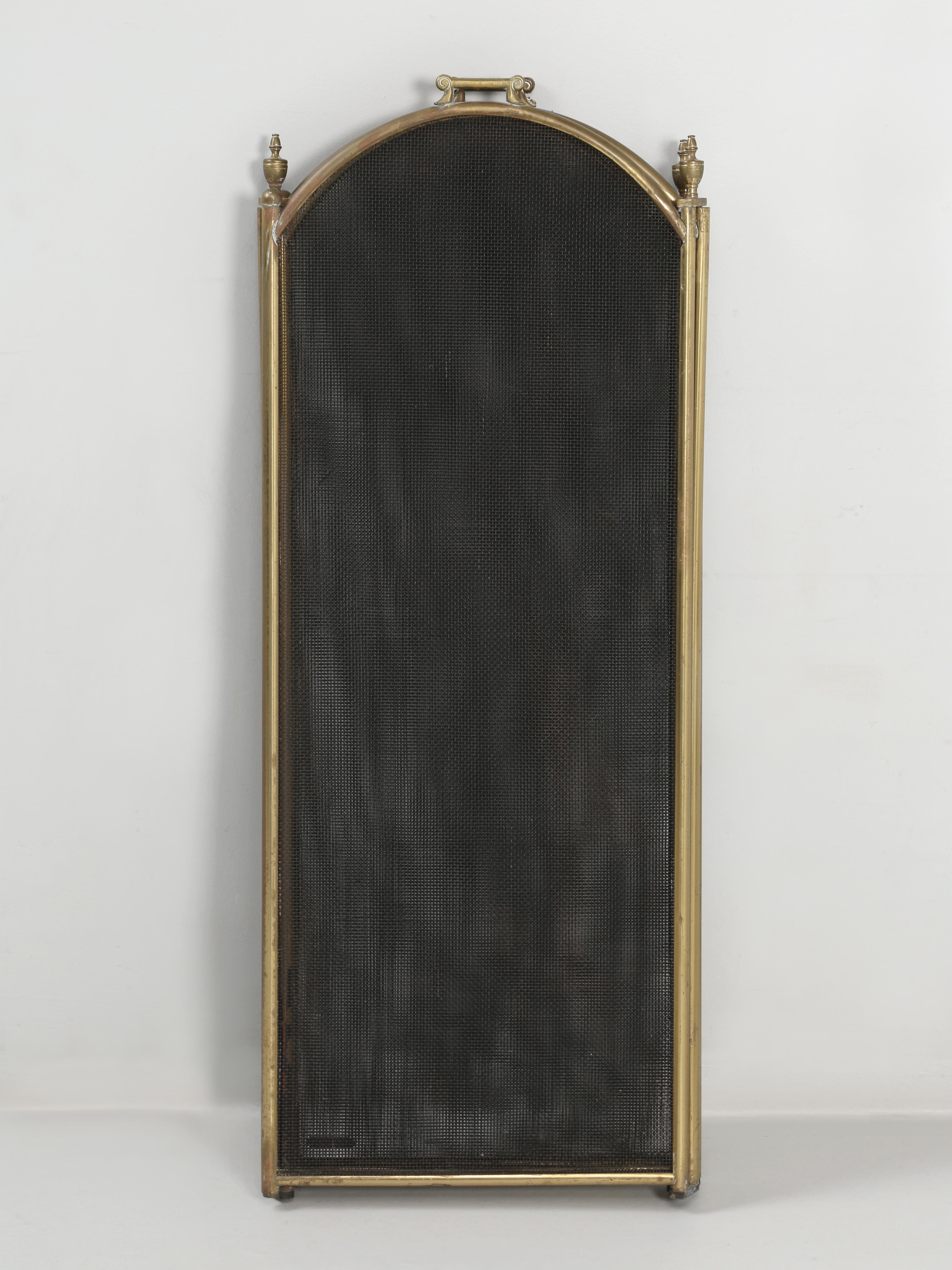Vintage American Brass Fireplace 4-Panel Folding Fireplace Screen 5