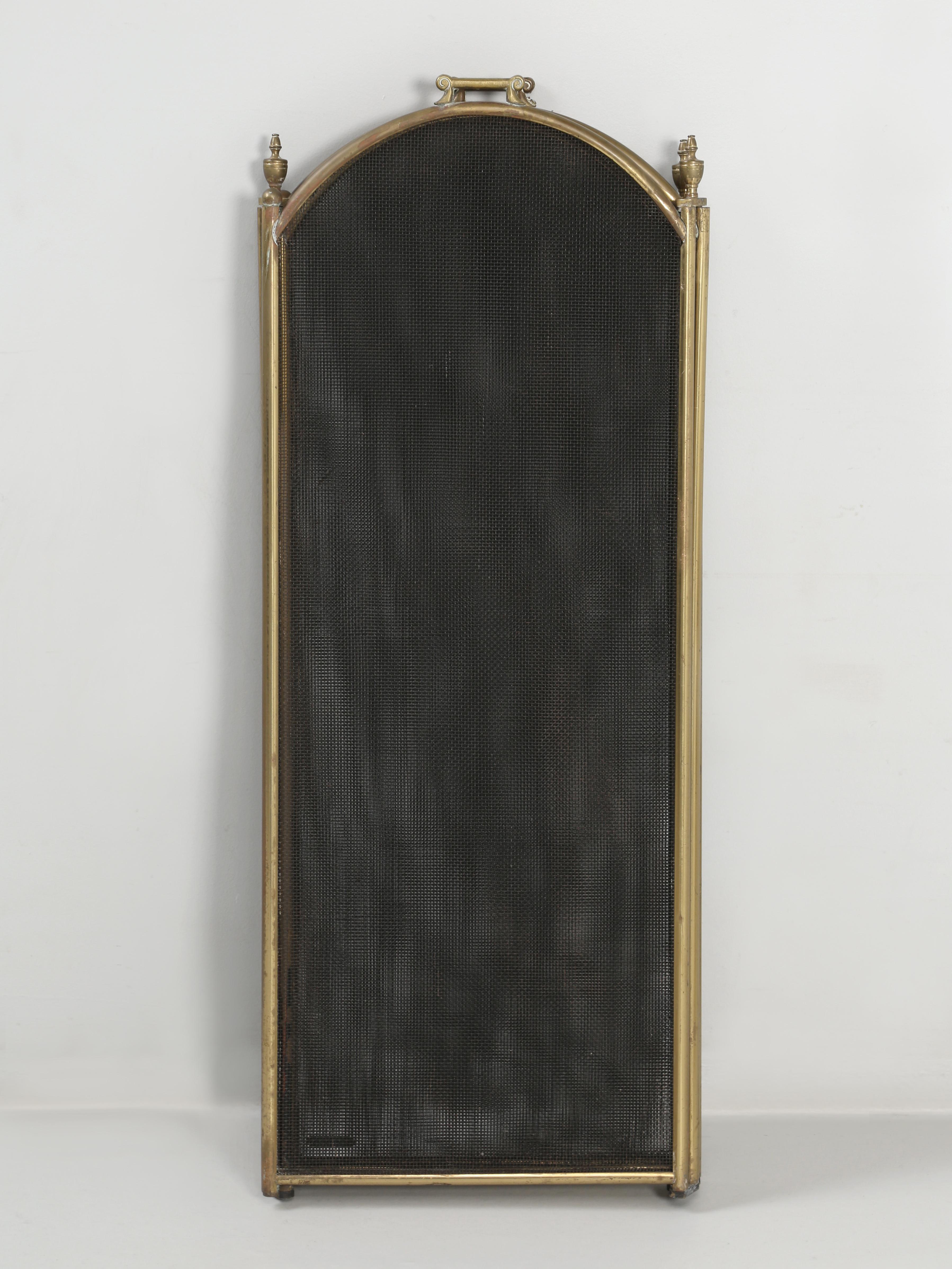 Vintage American Brass Fireplace 4-Panel Folding Fireplace Screen  5