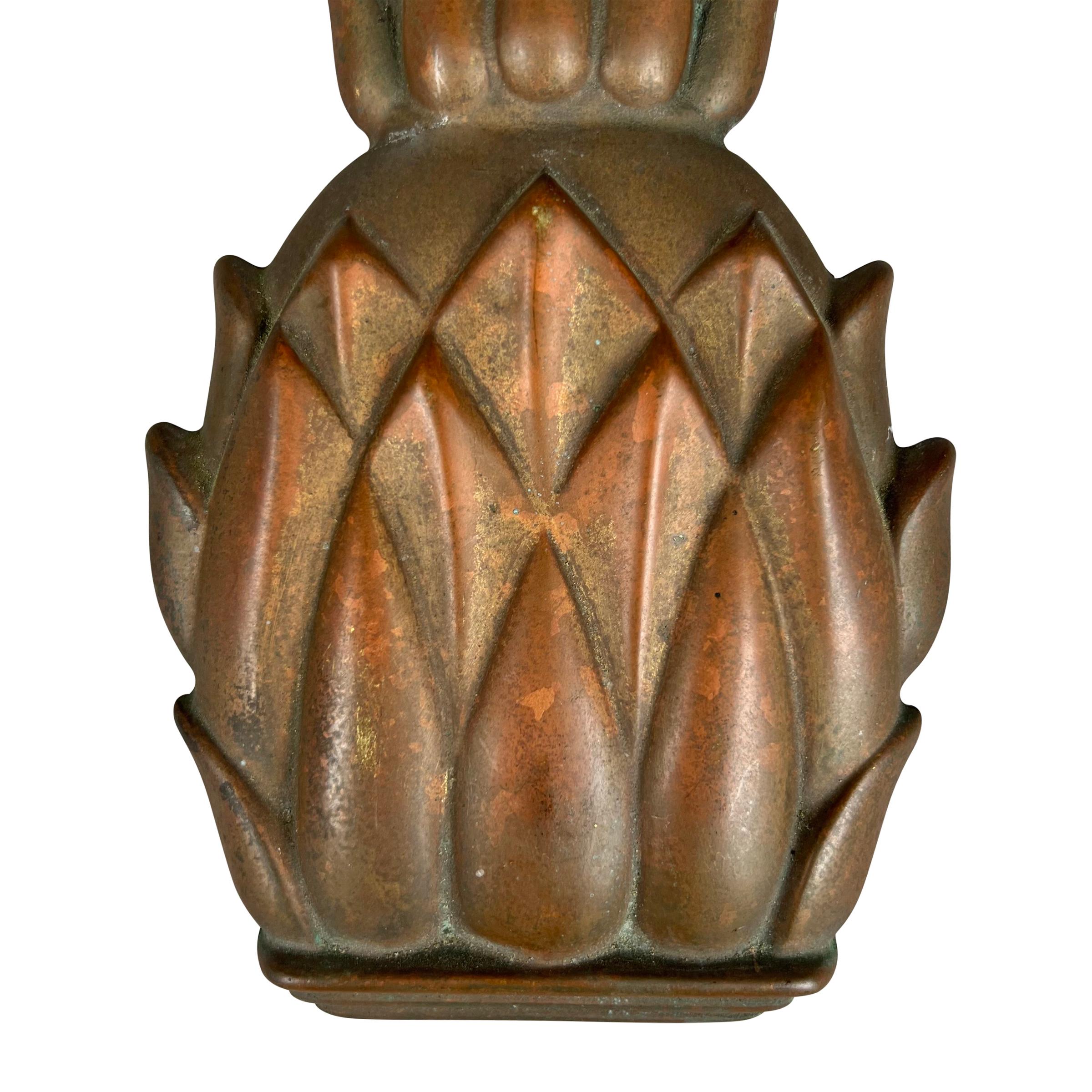 Vintage American Brass Pineapple Türklopfer im Zustand „Gut“ im Angebot in Chicago, IL