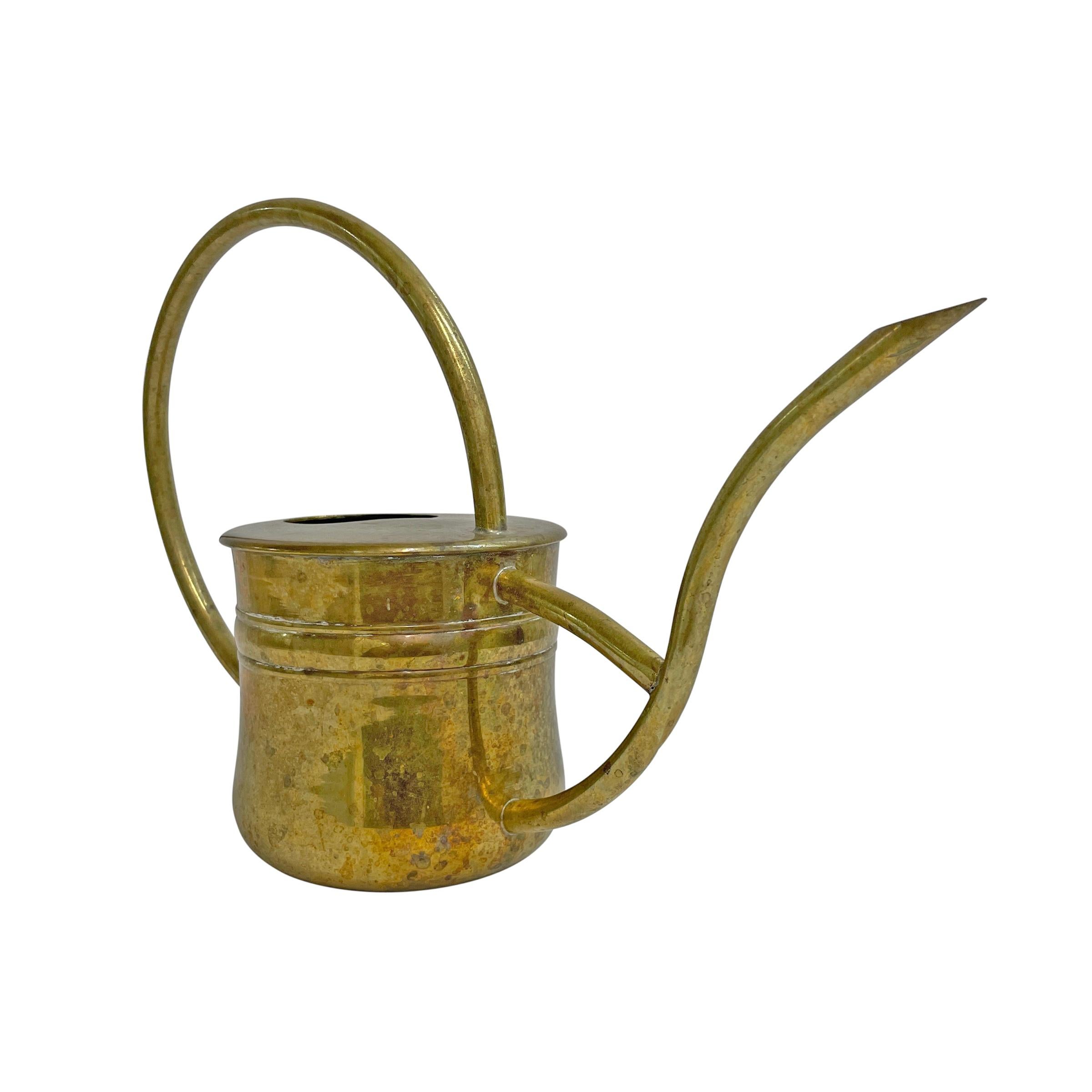 Country Vintage American Brass Watering Can For Sale