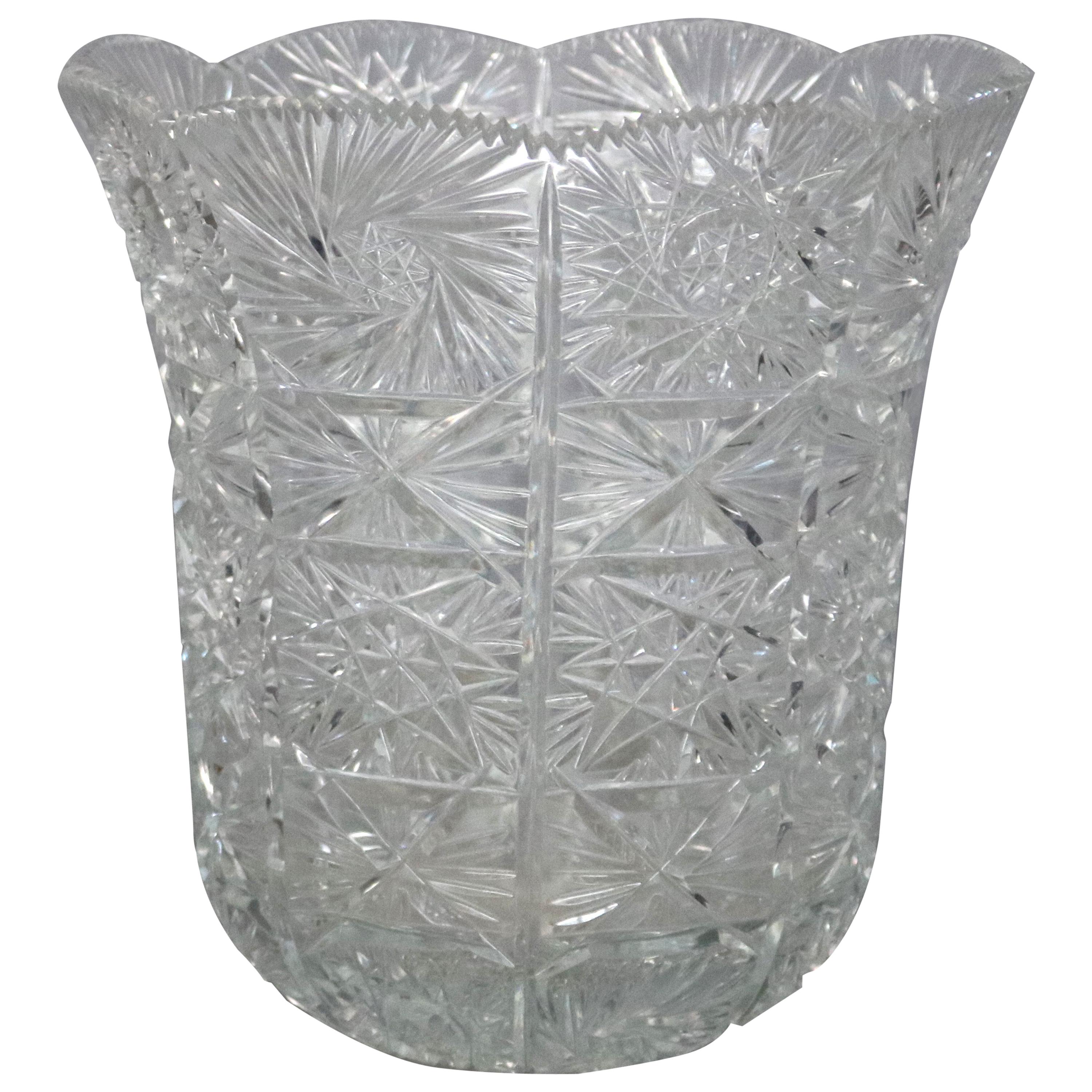 Exceptional American Brilliant CutCrystal Vase at 1stDibs american