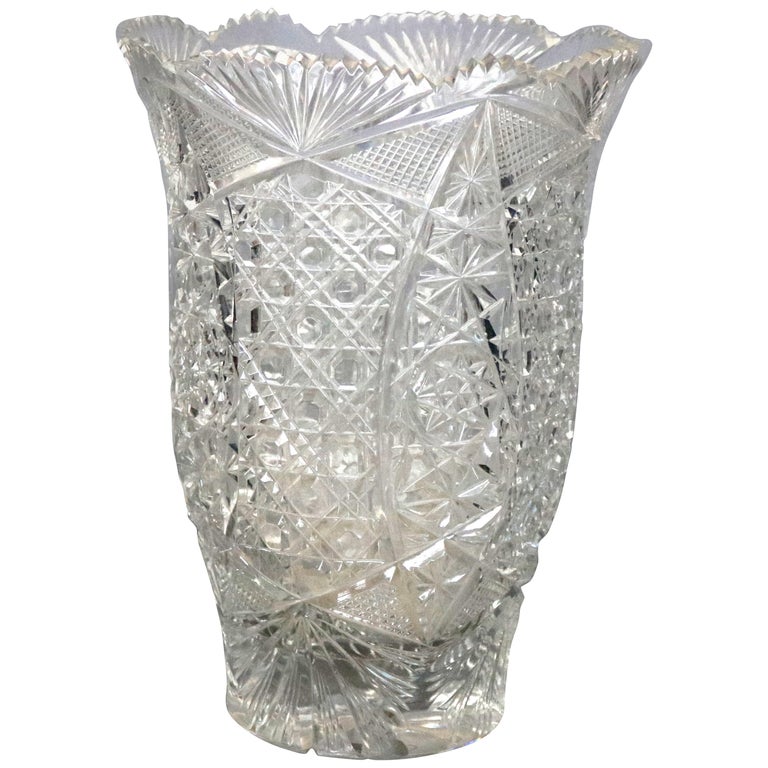 Vintage American Brilliant Cut Glass Vase, circa 1950 at 1stDibs | vintage  glass vase, glass vase vintage, vintage vase glass