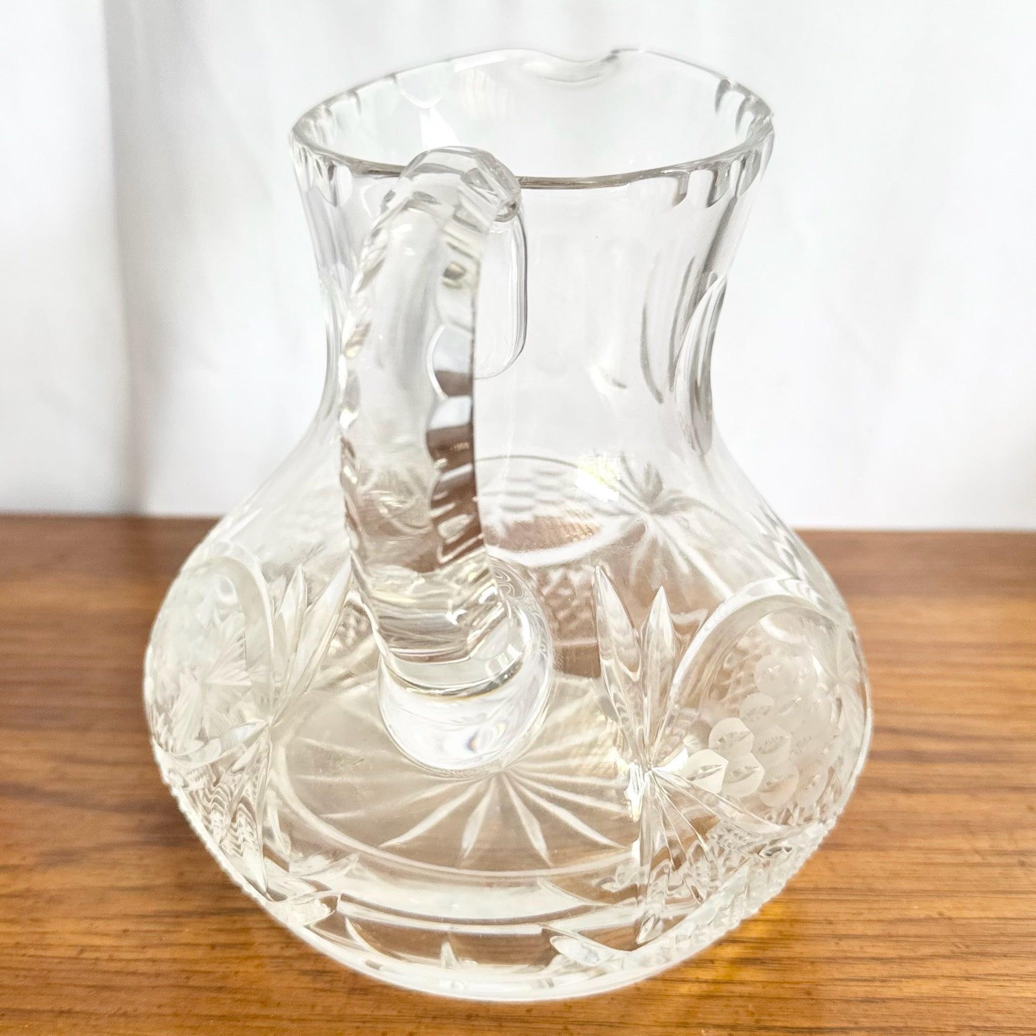 20th Century Vintage American Brilliant Period Cut Crystal Pitcher For Sale