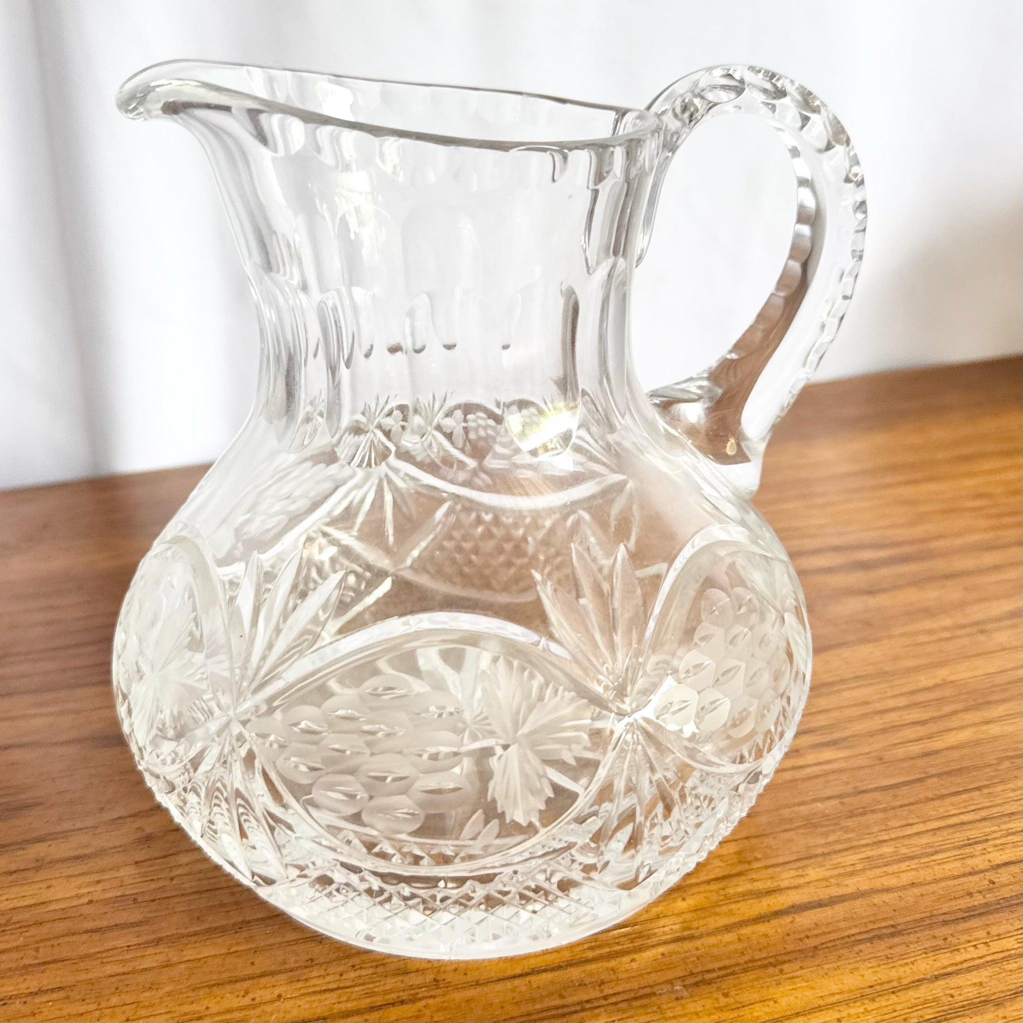 Vintage American Brilliant Period Cut Crystal Pitcher For Sale 3