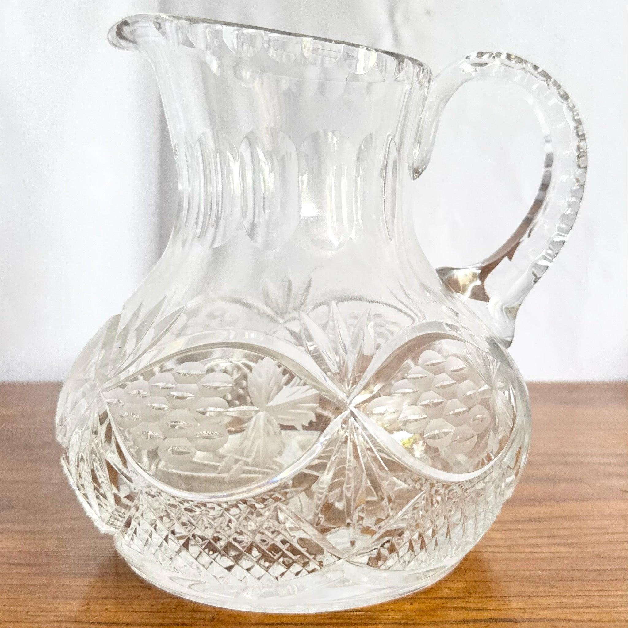 Vintage American Brilliant Period Cut Crystal Pitcher For Sale 4