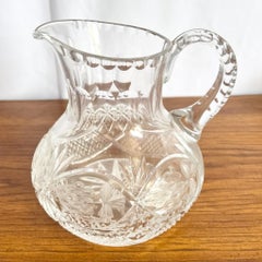 Vintage American Brilliant Period Cut Crystal Pitcher