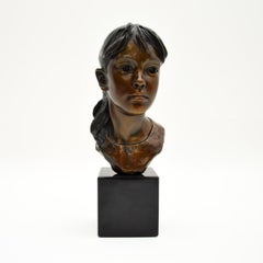 Scultura americana d'epoca in bronzo di Glenna Goodacre