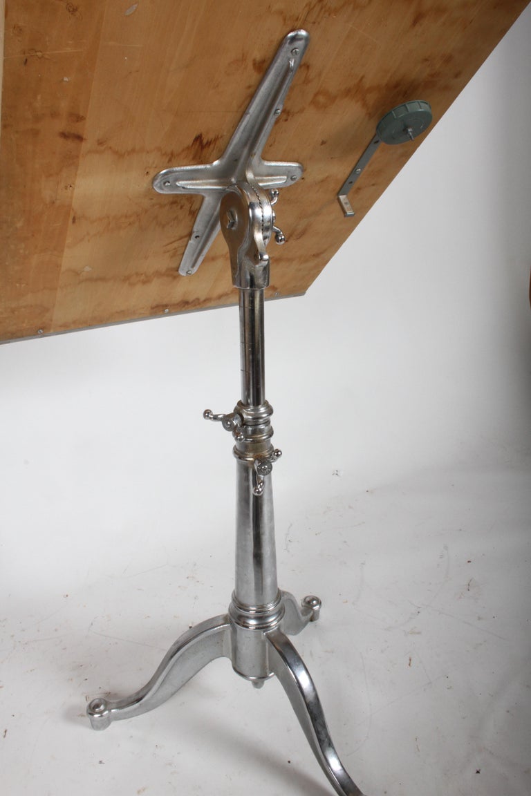 Vintage American Cast Iron Base Drafting Table at 1stDibs