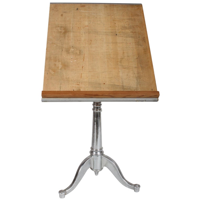 Vintage American Cast Iron Base Drafting Table For Sale at ...