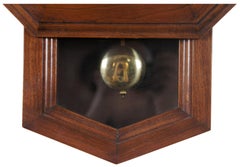 Vintage American Cherry Octagon School House Short Drop Wall Clock West Germany