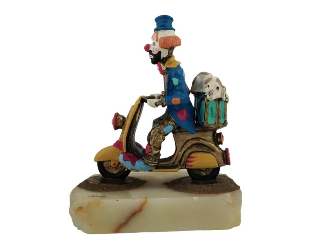 Figurita Vintage American Clown W Dog De Ron Lee siglo XX en venta