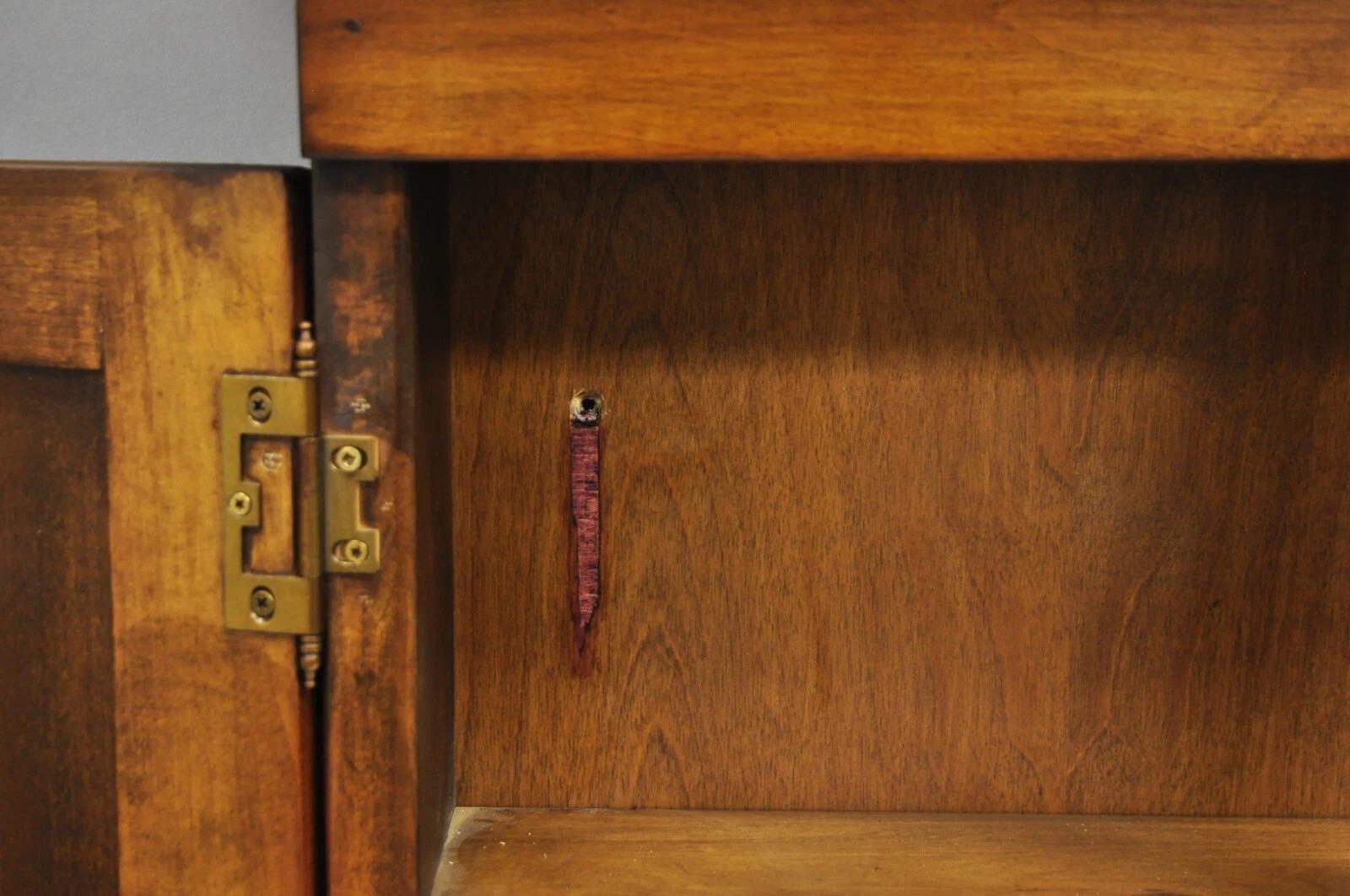 Vintage American Colonial Style Cherry Wood Wall Hanging Hutch Kitchen Cupboard 4