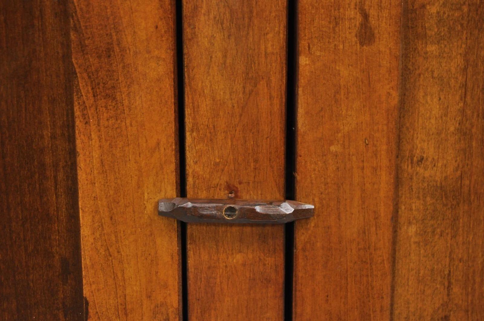 Vintage American Colonial Style Cherry Wood Wall Hanging Hutch Kitchen Cupboard 5