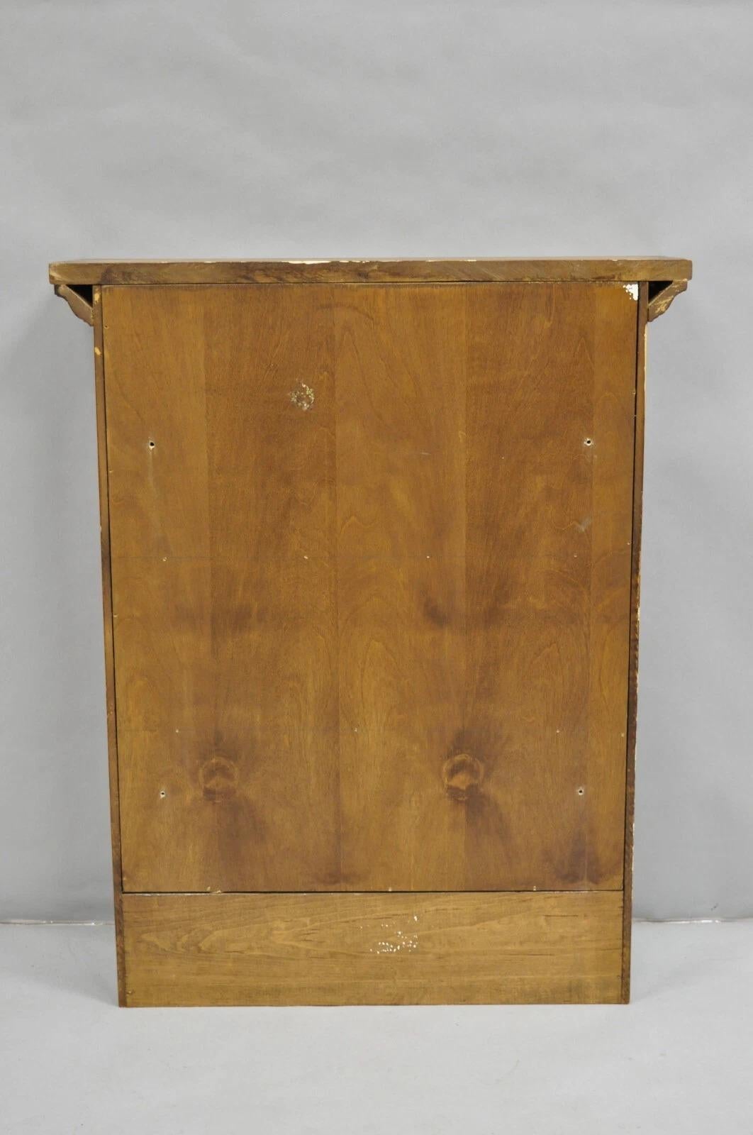 Vintage American Colonial Style Cherry Wood Wall Hanging Hutch Kitchen Cupboard 6