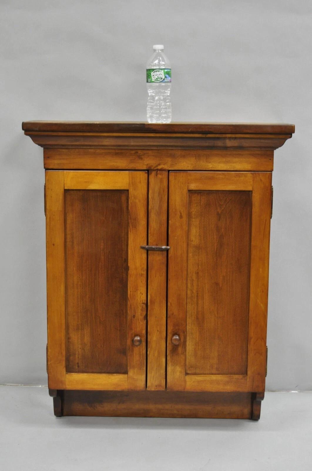 Other Vintage American Colonial Style Cherry Wood Wall Hanging Hutch Kitchen Cupboard
