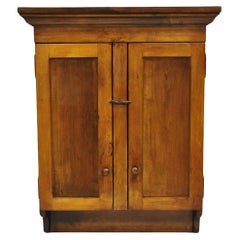 Vintage American Colonial Style Cherry Wood Wall Hanging Hutch Kitchen Cupboard