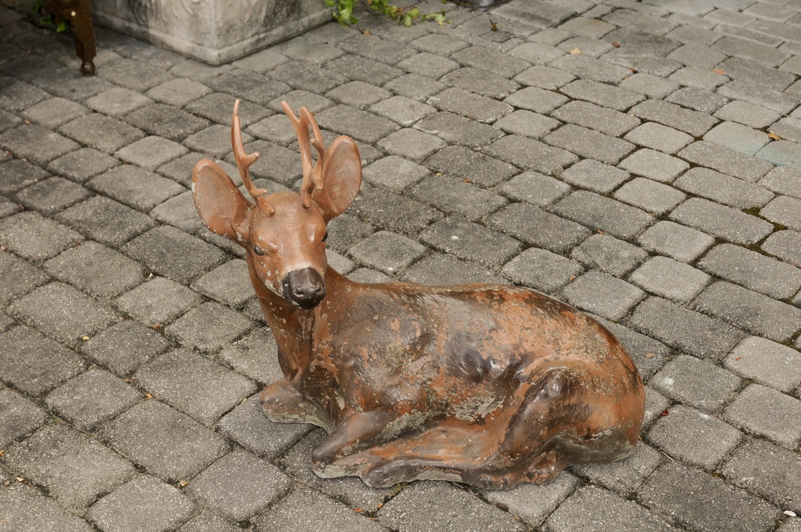 concrete deer statues