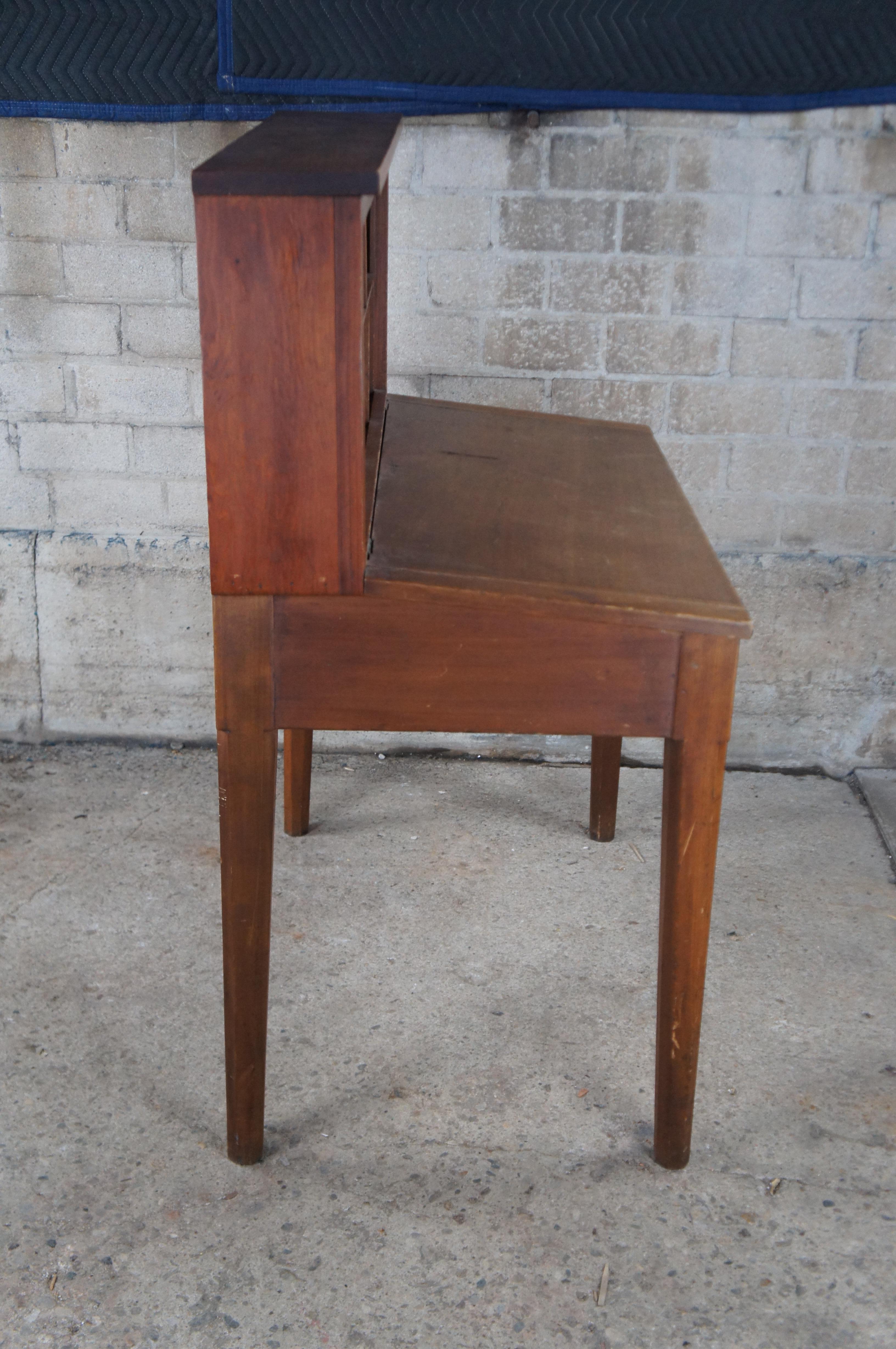 American Country Benchmade Pine Clerks Secretary Writing Desk Bookcase For Sale 7