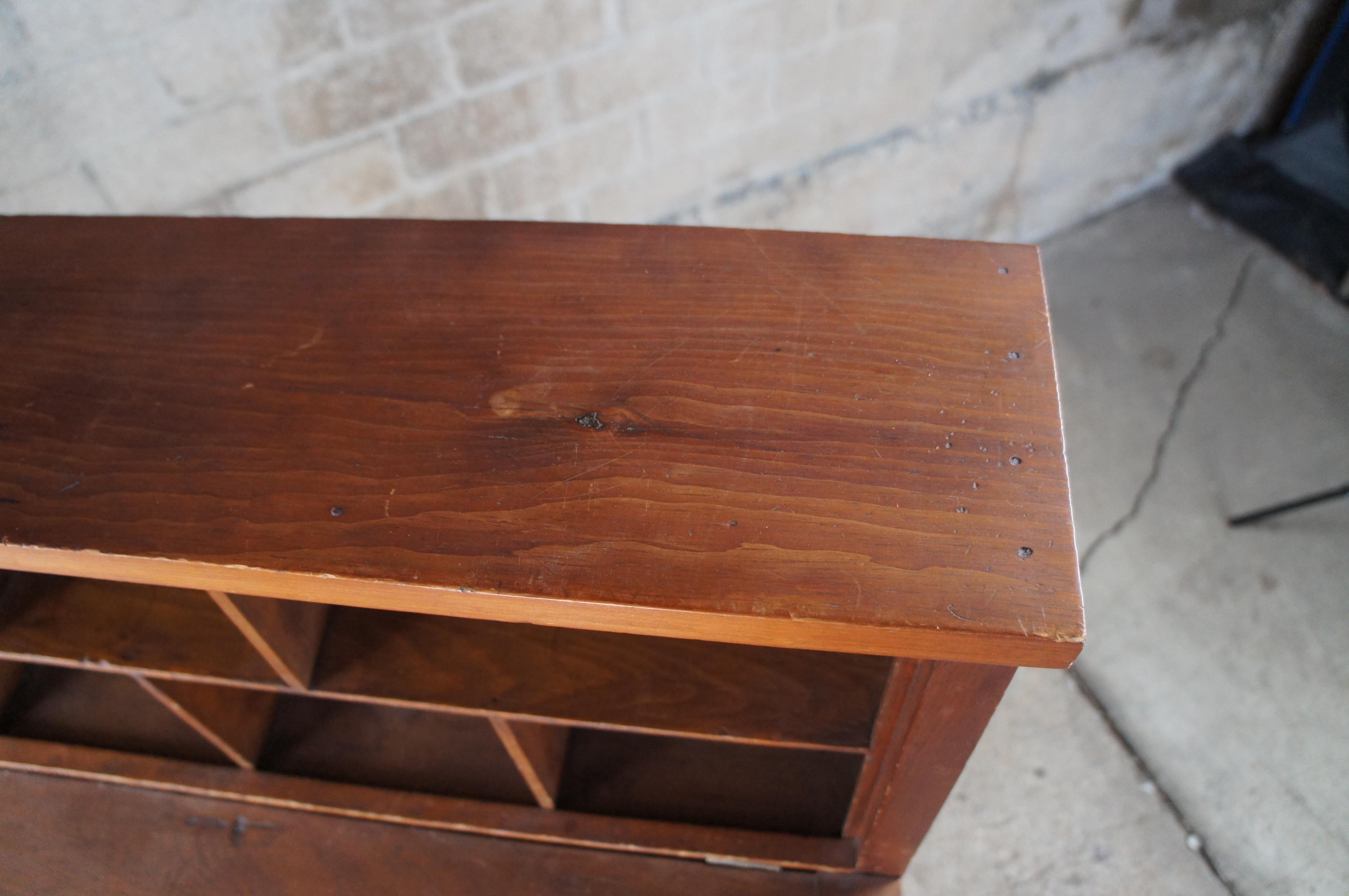 American Country Benchmade Pine Clerks Secretary Writing Desk Bookcase For Sale 4